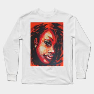 Afro - Portrait Of A Woman Long Sleeve T-Shirt